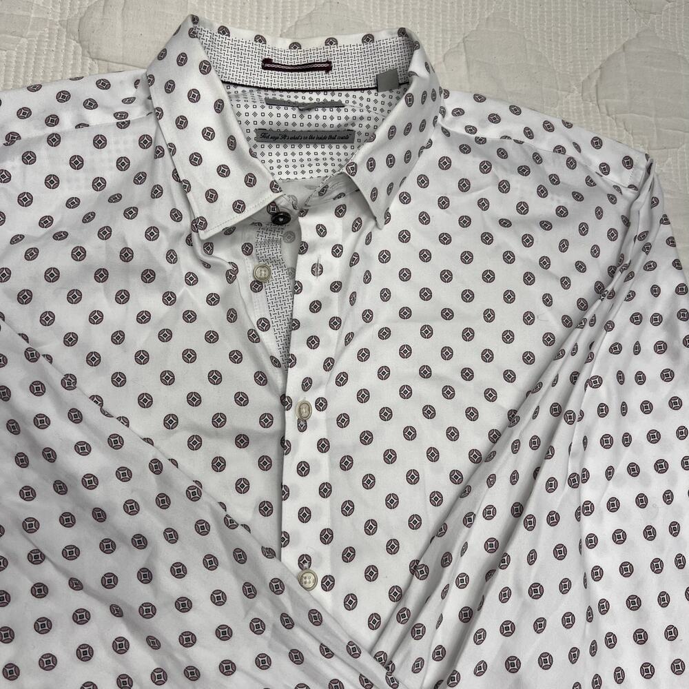 Ted Baker London Geo Medallion Print Button Up Shirt Pink 7